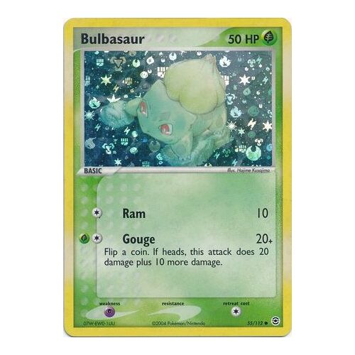 Bulbasaur 55/112 EX Fire Red & Leaf Green Reverse Holo Common Pokemon Card NEAR MINT TCG