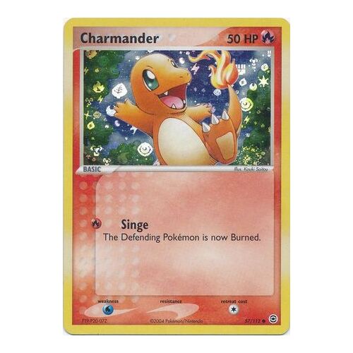Charmander 57/112 EX Fire Red & Leaf Green Reverse Holo Common Pokemon Card NEAR MINT TCG