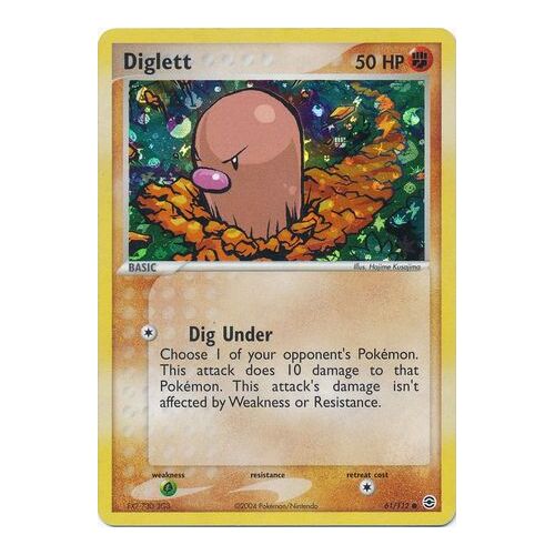 Diglett 61/112 EX Fire Red & Leaf Green Reverse Holo Common Pokemon Card NEAR MINT TCG