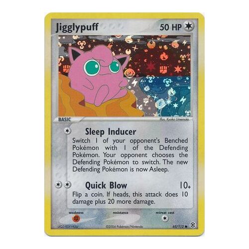 Jigglypuff 65/112 EX Fire Red & Leaf Green Reverse Holo Common Pokemon Card NEAR MINT TCG