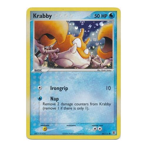 Krabby 66/112 EX Fire Red & Leaf Green Reverse Holo Common Pokemon Card NEAR MINT TCG