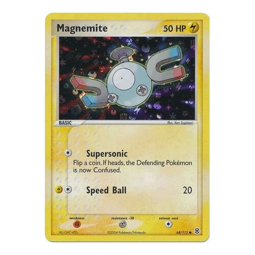 Magnemite 68/112 EX Fire Red & Leaf Green Reverse Holo Common Pokemon Card NEAR MINT TCG