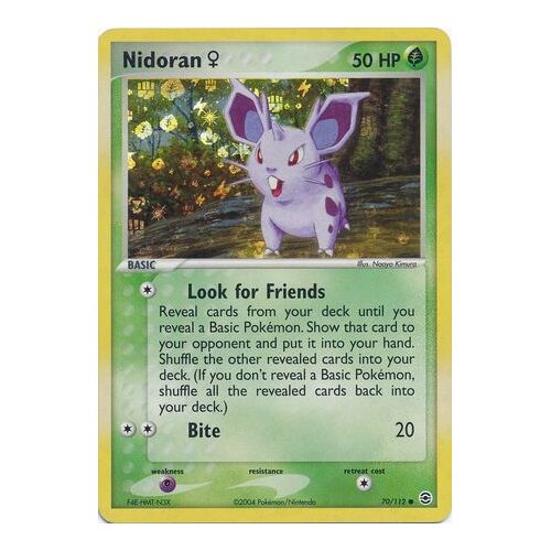 Nidoran 70/112 EX Fire Red & Leaf Green Reverse Holo Common Pokemon Card NEAR MINT TCG