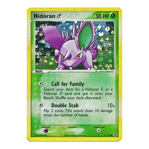 Nidoran 71/112 EX Fire Red & Leaf Green Reverse Holo Common Pokemon Card NEAR MINT TCG
