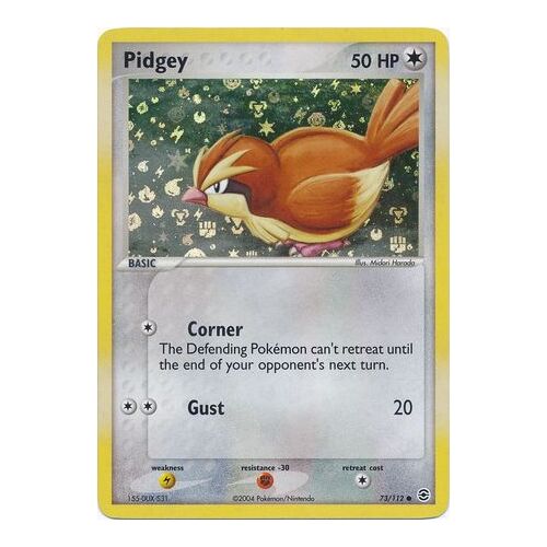 Pidgey 73/112 EX Fire Red & Leaf Green Reverse Holo Common Pokemon Card NEAR MINT TCG
