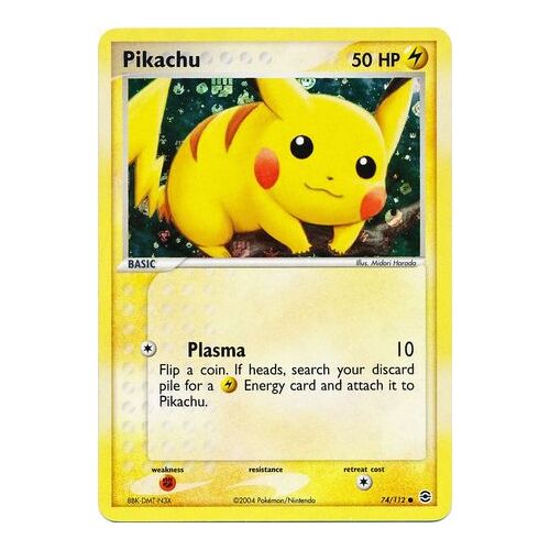 Pikachu 74/112 EX Fire Red & Leaf Green Reverse Holo Common Pokemon Card NEAR MINT TCG