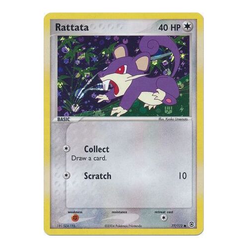 Rattata 77/112 EX Fire Red & Leaf Green Reverse Holo Common Pokemon Card NEAR MINT TCG