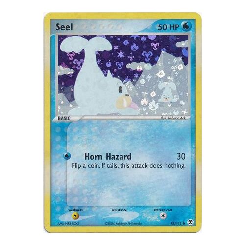 Seel 78/112 EX Fire Red & Leaf Green Reverse Holo Common Pokemon Card NEAR MINT TCG