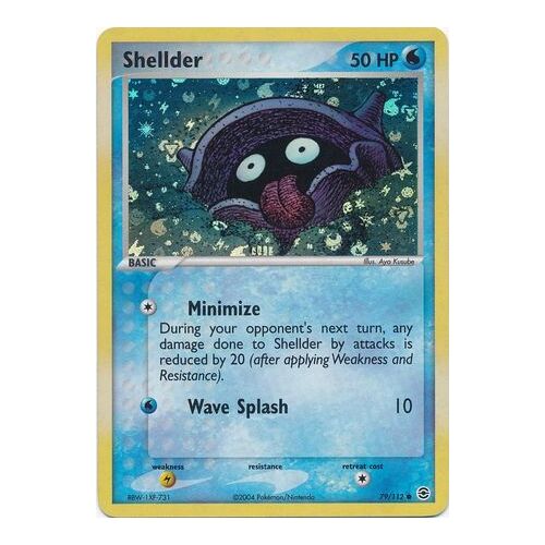 Shellder 79/112 EX Fire Red & Leaf Green Reverse Holo Common Pokemon Card NEAR MINT TCG