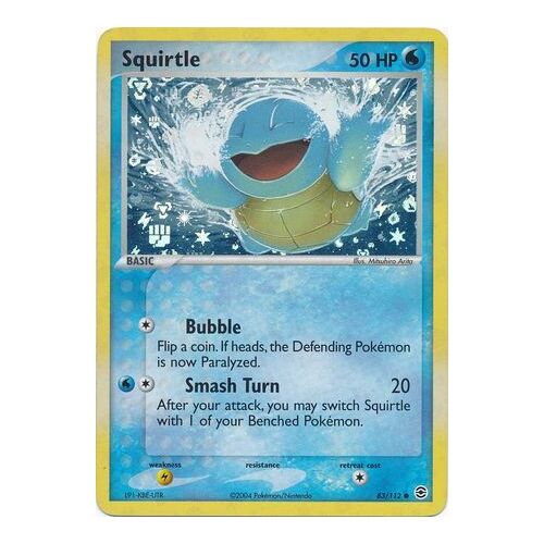 Squirtle 83/112 EX Fire Red & Leaf Green Reverse Holo Common Pokemon Card NEAR MINT TCG