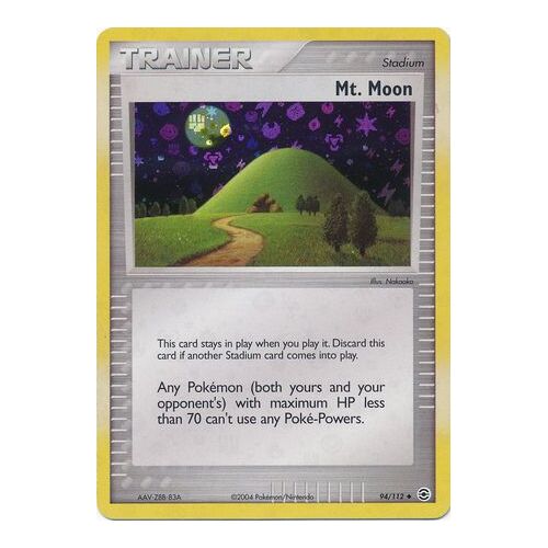 Mt. Moon 94/112 EX Fire Red & Leaf Green Reverse Holo Uncommon Trainer Pokemon Card NEAR MINT TCG