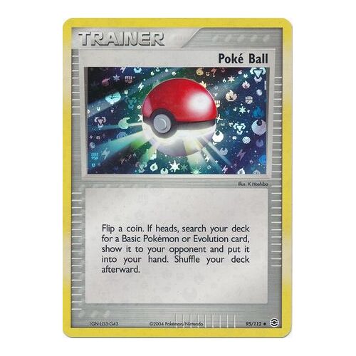 Poke Ball 95/112 EX Fire Red & Leaf Green Reverse Holo Uncommon Trainer Pokemon Card NEAR MINT TCG