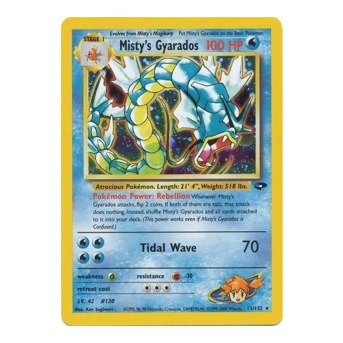 Misty's Gyarados 13/132 Gym Challenge Unlimited Holo Rare Pokemon Card NEAR MINT TCG