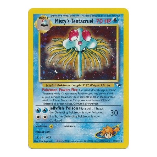 Misty's Tentacruel 10/132 Gym Heroes Unlimited Holo Rare Pokemon Card NEAR MINT TCG