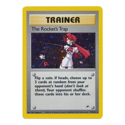 The Rocket's Trap 19/132 Gym Heroes Unlimited Holo Rare Pokemon Card NEAR MINT TCG