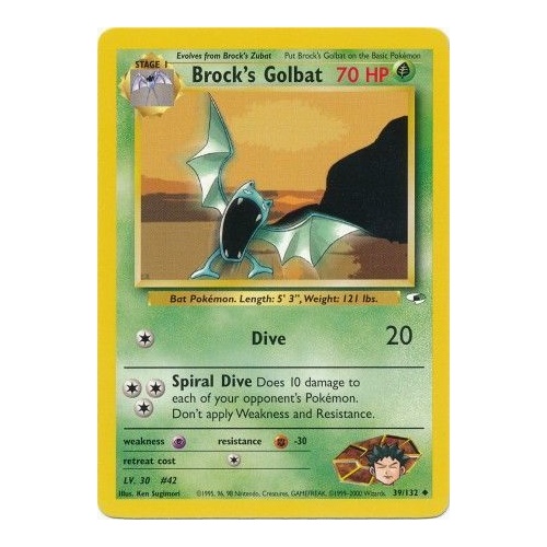 Pokemon Gym Heroes Uncommon Card #39//132 Brocks Golbat