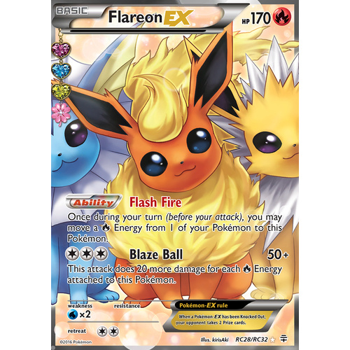 Flareon EX RC28/RC32 XY Generations Holo Ultra Rare Pokemon Card NEAR MINT TCG