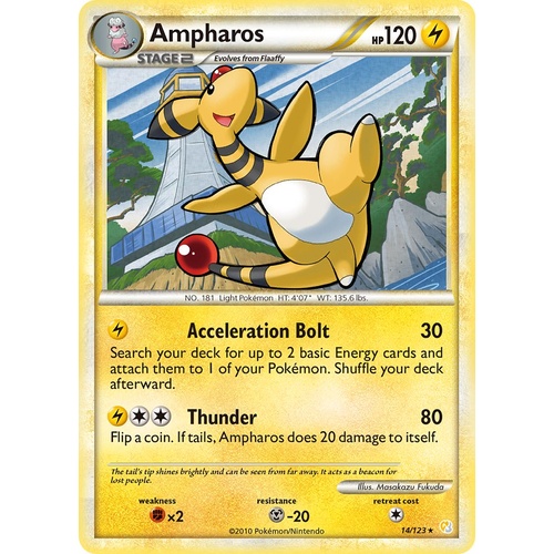 Ampharos 14/123 HS Base Set Rare Pokemon Card NEAR MINT TCG