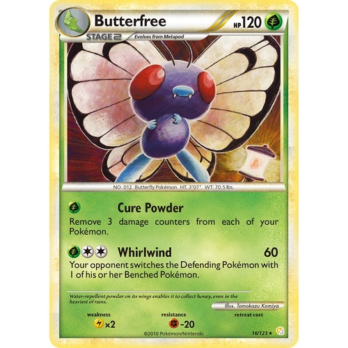 Butterfree 16/123 HS Base Set Rare Pokemon Card NEAR MINT TCG