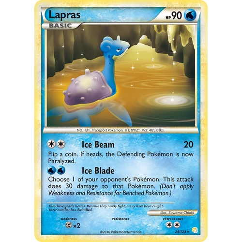 Lapras 24/123 HS Base Set Rare Pokemon Card NEAR MINT TCG