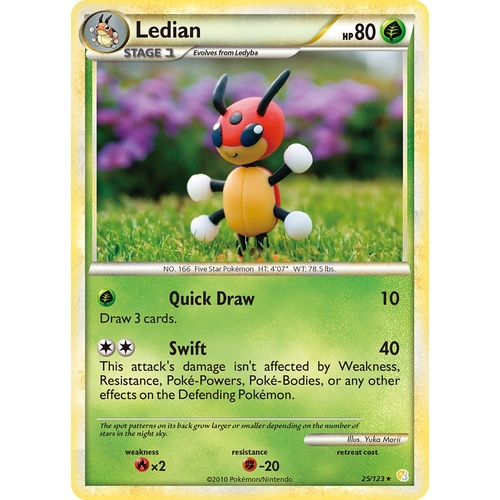 Ledian 25/123 HS Base Set Rare Pokemon Card NEAR MINT TCG