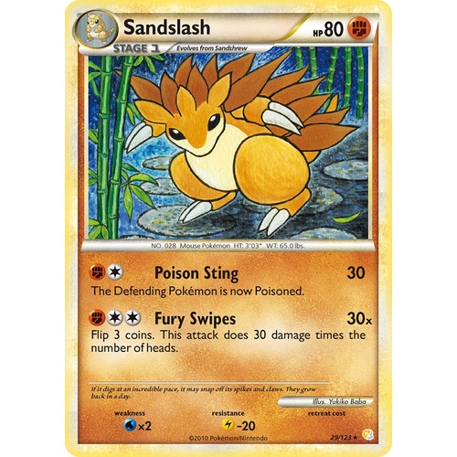 Sandslash 29/123 HS Base Set Rare Pokemon Card NEAR MINT TCG