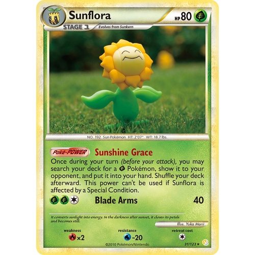 Sunflora 31/123 HS Base Set Rare Pokemon Card NEAR MINT TCG