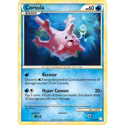 Corsola 37/123 HS Base Set Uncommon Pokemon Card NEAR MINT TCG