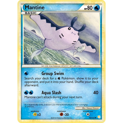 Mantine 45/123 HS Base Set Uncommon Pokemon Card NEAR MINT TCG