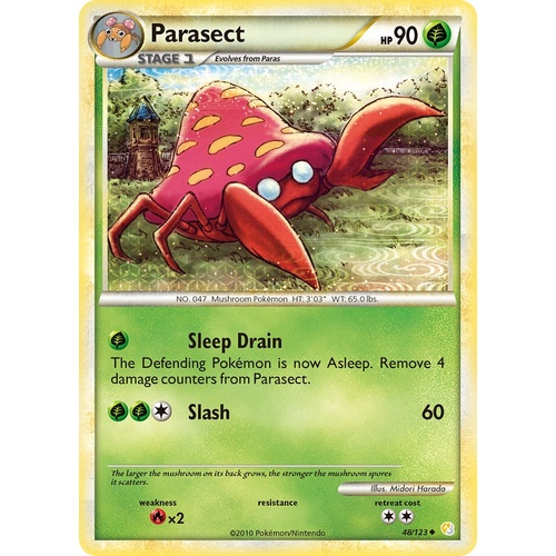 Parasect 48/123 HS Base Set Uncommon Pokemon Card NEAR MINT TCG