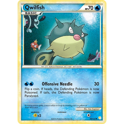 Qwilfish 50/123 HS Base Set Uncommon Pokemon Card NEAR MINT TCG