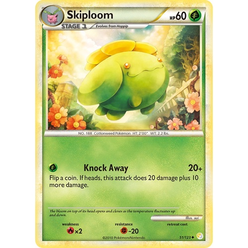 Skiploom 51/123 HS Base Set Uncommon Pokemon Card NEAR MINT TCG