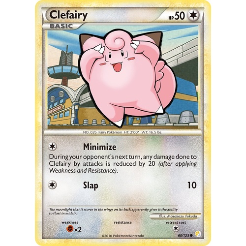 Clefairy 60/123 HS Base Set Common Pokemon Card NEAR MINT TCG