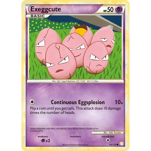 Exeggcute 63/123 HS Base Set Common Pokemon Card NEAR MINT TCG