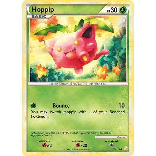 Hoppip 67/123 HS Base Set Common Pokemon Card NEAR MINT TCG