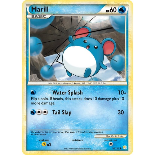 Marill 74/123 HS Base Set Common Pokemon Card NEAR MINT TCG