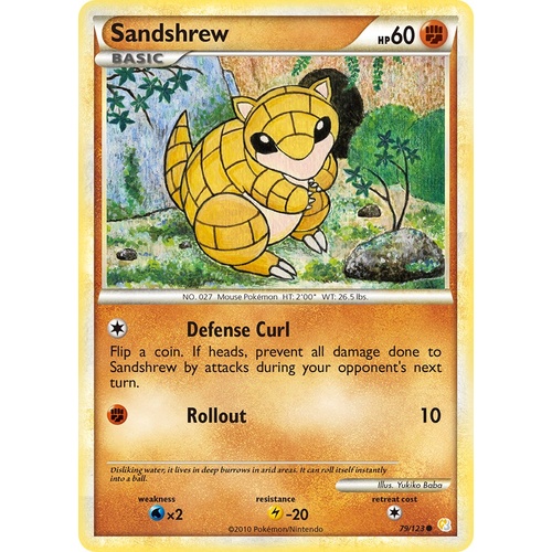 Sandshrew 79/123 HS Base Set Common Pokemon Card NEAR MINT TCG