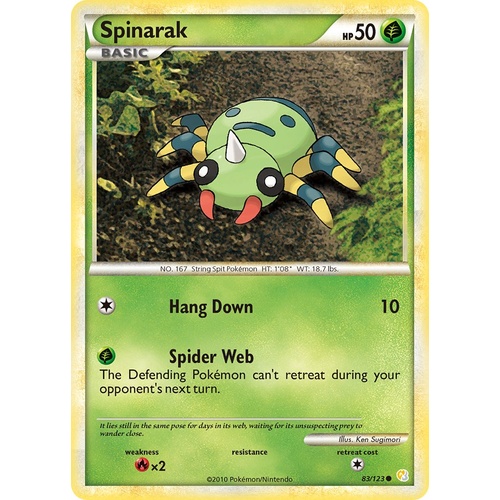 Spinarak 83/123 HS Base Set Common Pokemon Card NEAR MINT TCG