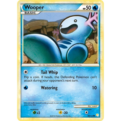 Wooper 88/123 HS Base Set Common Pokemon Card NEAR MINT TCG