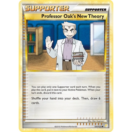Professor Oak's New Theory 101/123 HS Base Set Uncommon Trainer Pokemon Card NEAR MINT TCG