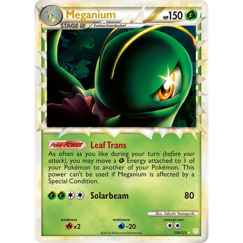 Meganium (Prime) 109/123 HS Base Set Holo Ultra Rare Pokemon Card NEAR MINT TCG