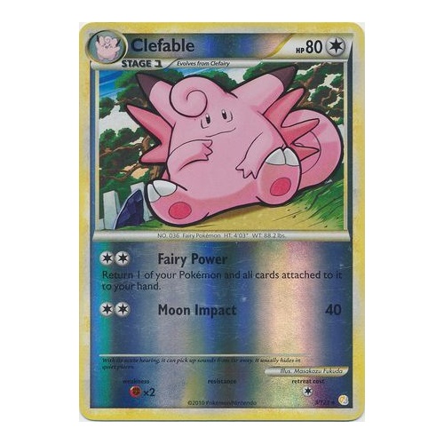 Clefable 3/123 HS Base Set Reverse Holo Rare Pokemon Card NEAR MINT TCG