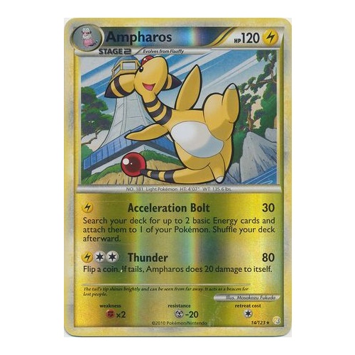 Ampharos 14/123 HS Base Set Reverse Holo Rare Pokemon Card NEAR MINT TCG