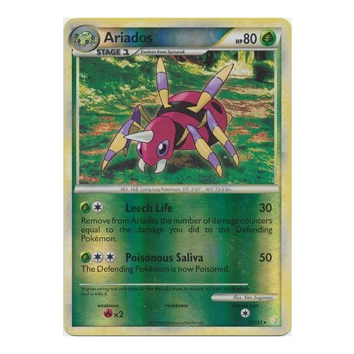 Ariados 15/123 HS Base Set Reverse Holo Rare Pokemon Card NEAR MINT TCG