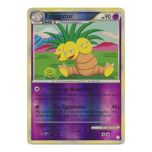 Exeggutor 18/123 HS Base Set Reverse Holo Rare Pokemon Card NEAR MINT TCG