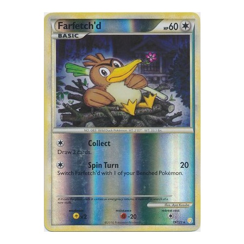 Farfetch'd 19/123 HS Base Set Reverse Holo Rare Pokemon Card NEAR MINT TCG