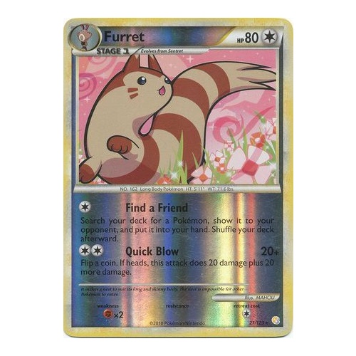 Furret 21/123 HS Base Set Reverse Holo Rare Pokemon Card NEAR MINT TCG