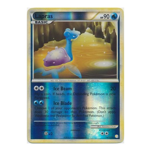 Lapras 24/123 HS Base Set Reverse Holo Rare Pokemon Card NEAR MINT TCG