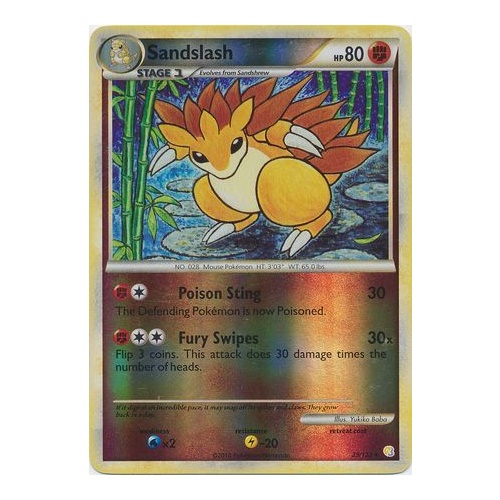 Sandslash 29/123 HS Base Set Reverse Holo Rare Pokemon Card NEAR MINT TCG