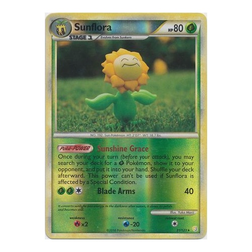 Sunflora 31/123 HS Base Set Reverse Holo Rare Pokemon Card NEAR MINT TCG